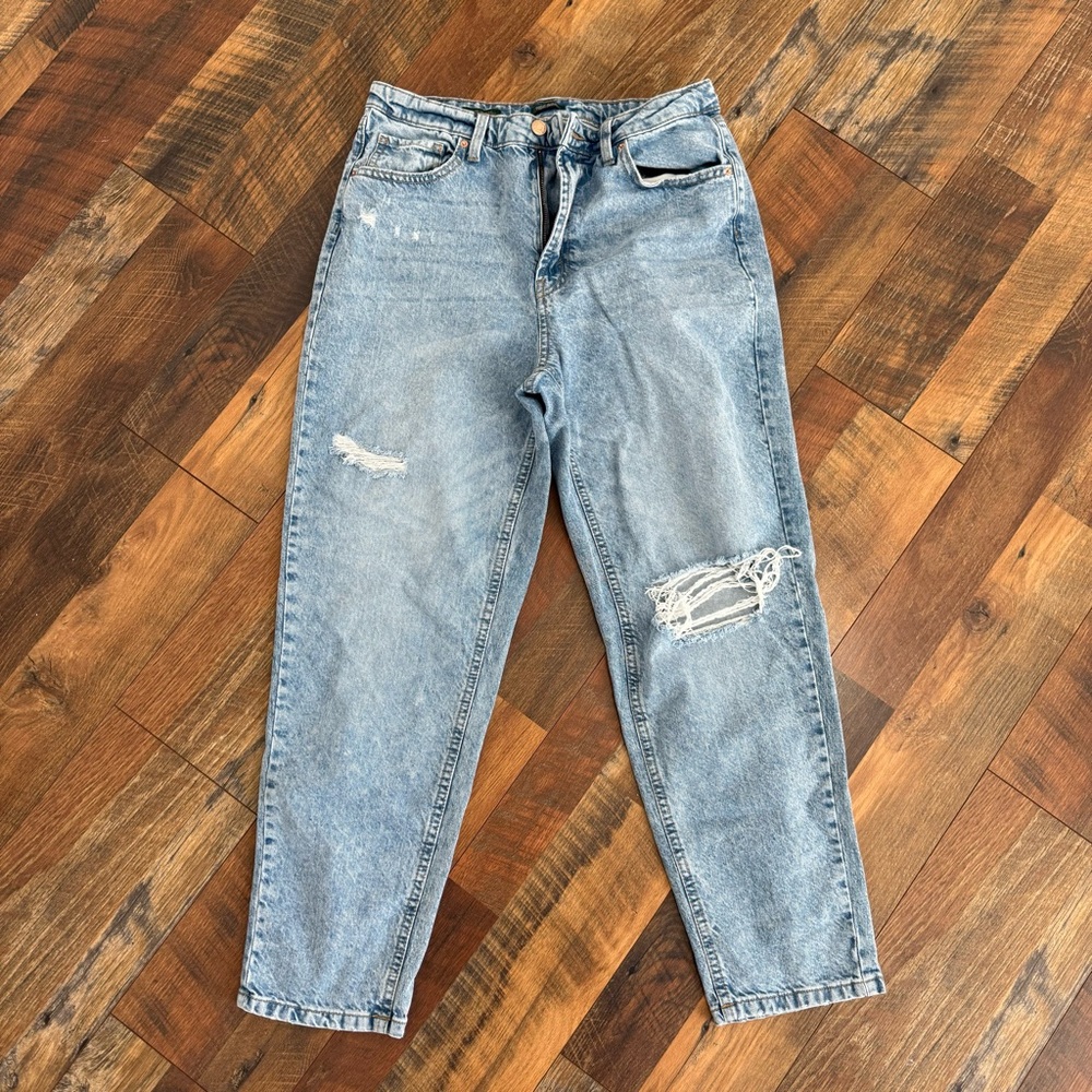 Wild Fable Super-High Rise Tapered Jeans Light Blue Size 12